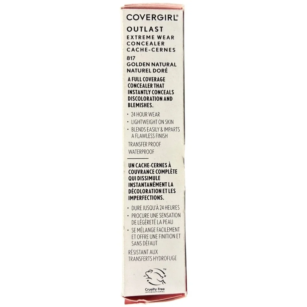 Covergirl Outlast Extreme‎ Wear Concealer 817 Golden Natural Full Coverage NIB